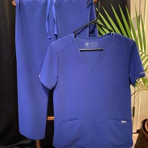 Figs Royal Blue Scrub Set